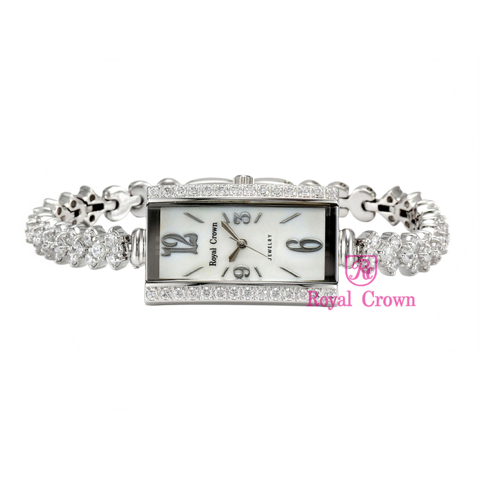 Đồng hồ nữ cao cấp Royal Crown 3818 mặt chữ nhật 