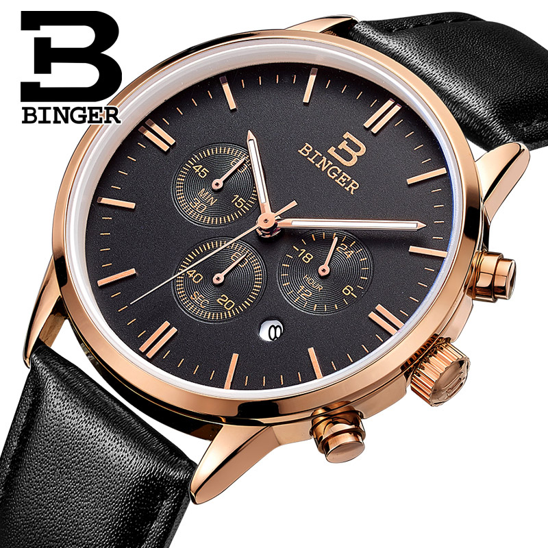 Đồng hồ chronograph nam  Binger style retro