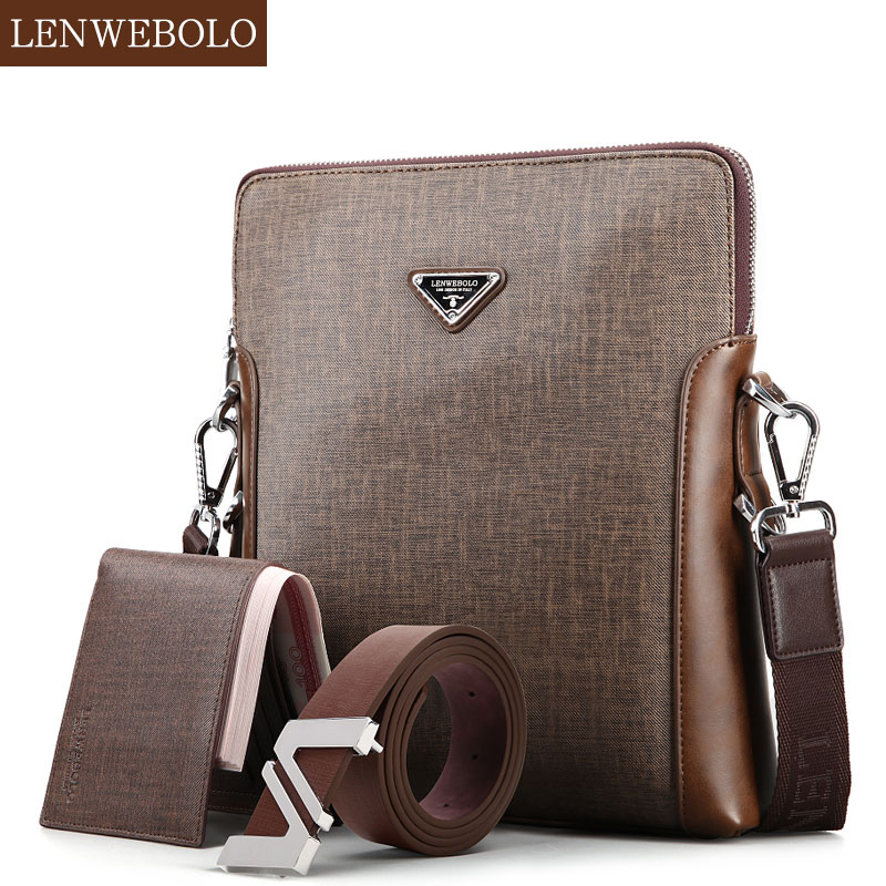 Bộ túi ví dây lưng LENWEBOLO phong cách doanh nhân