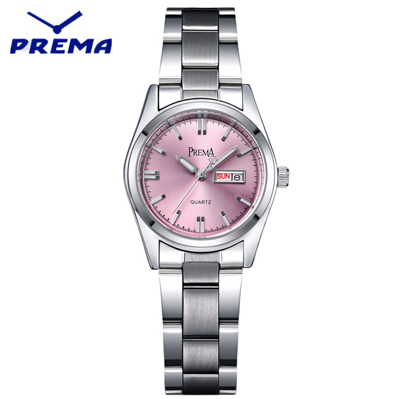 Đồng hồ nữ Prema mặt tròn style Hàn Quốc